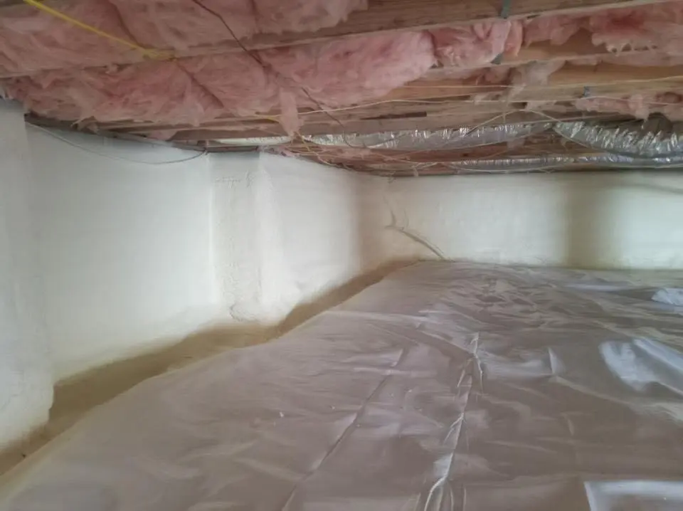 Crawl space encapsulation with closed-cell spray foam for Attic Insulation in Burleson